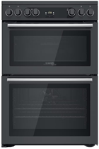 Hotpoint CD67V9H2CA 60cm Dark Grey Double oven Electric Cooker