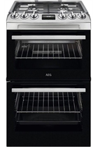 AEG CGX1130ACM 55cm Stainless Steel Double Oven Gas Cooker