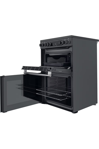 Hotpoint CD67V9H2CA 60cm Dark Grey Double oven Electric Cooker