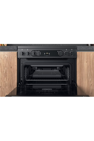 Hotpoint CD67V9H2CA 60cm Dark Grey Double oven Electric Cooker