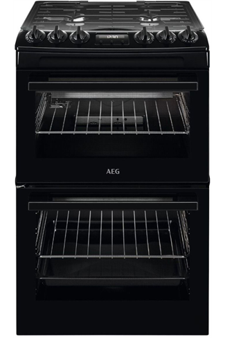 AEG CGX1130ACB 55cm Black Double Oven Gas Cooker