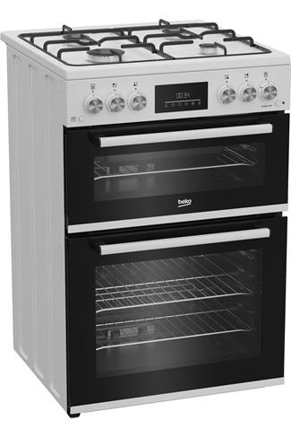 Beko EDG6231W 60cm White Twin Cavity Gas Cooker 