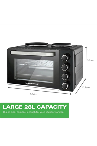 Hamilton Beach HB28HDB Mini Oven With Double Hotplate