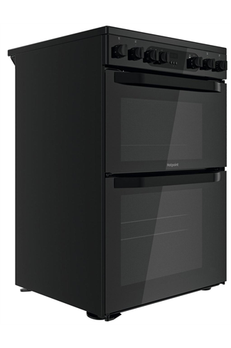 Hotpoint HDEU67V9C2B/UK 60cm Black Double Oven Electric Cooker 