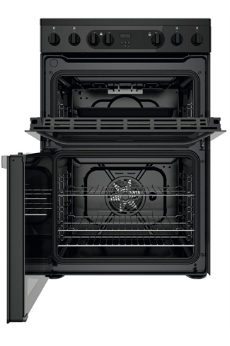 Hotpoint HDEU67V9C2B/UK 60cm Black Double Oven Electric Cooker 