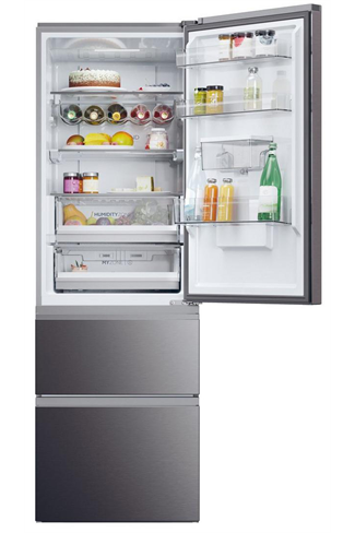 Haier HTW5618EWMP 60cm Dark Inox 60/40 Frost Free Fridge Freezer