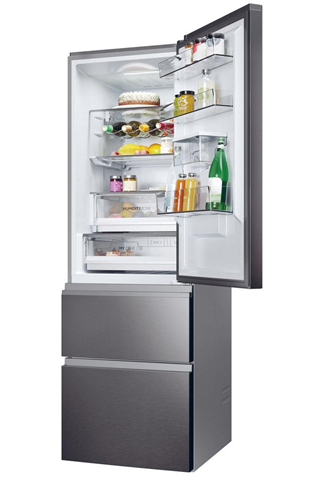 Haier HTW5618EWMP 60cm Dark Inox 60/40 Frost Free Fridge Freezer