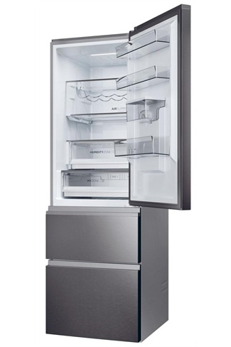 Haier HTW5618EWMP 60cm Dark Inox 60/40 Frost Free Fridge Freezer