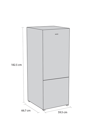 Sensis RFCMF0160ES 59.5cm Silver Total NoFrost 60/40 Fridge Freezer