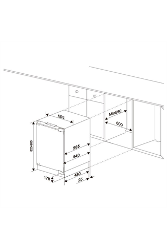 SIA RFU101 Built-Under 60cm Larder Fridge