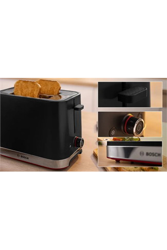 Bosch TAT4M223GB Black 2 Slice Toaster