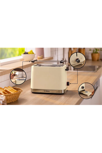 Bosch TAT4M227GB Cream 2 Slice Toaster