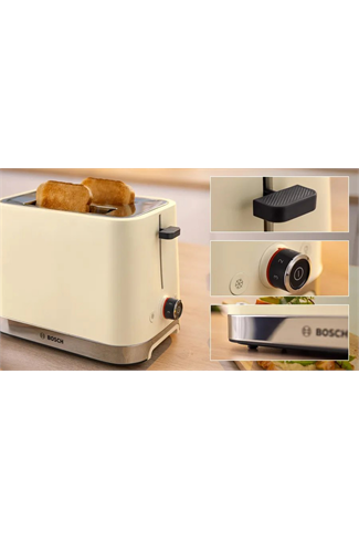 Bosch TAT4M227GB Cream 2 Slice Toaster