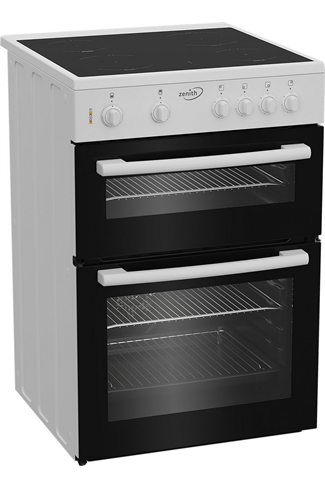 Zenith ZE605W 60cm White Twin Cavity Electric Cooker